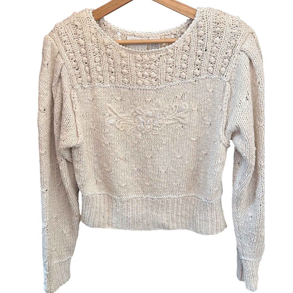 Vintage Liz Claiborne Silk Cotton Sweater Cottagecore Coquette Grandmacore